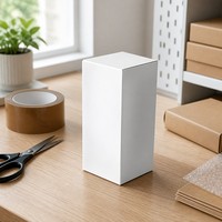 Boîte d'expédition verticale blanche de luxe en carton, personnalisable, pour l'emballage et l'expédition, modèle vierge en gros