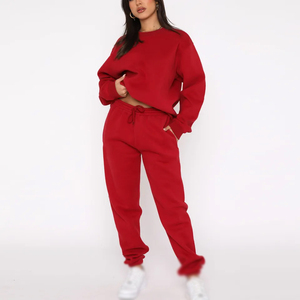 Custom Printed Women's <b>Plus</b> <b>Size</b> Winter Sweatpants Hoodie <b>Jogger</b> <b>Set</b> Breathable Cotton Crewneck Sweatshirt Tracksuit for New - Product Image 4