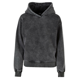 Sudadera con capucha de lavado ácido única para mujer, sudadera Regular de algodón negro para mujer, sudaderas con capucha de lavado ácido de alta calidad hechas a medida - Product Image 1
