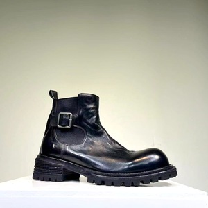 Bottines en cuir pour femmes, bottines à talon en cuir pour dames et bottes en cuir mi-hautes pour un usage décontracté et pour les soirées - Product Image 2