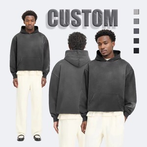 Meilleur fabricant sweats à capuche 100% coton Flecce poids lourd Boxy 500 gsm Streetwear sweat à capuche surdimensionné sweats à capuche lavés à l'acide pour homme - Product Image 1