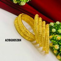 ALANKEET CREATIONS LLP Nouveau design Bracelet classique en alliage de cuivre plaqué or 24 carats avec cristaux de strass sertis en griffes, forme de lune, lot de 6 pièces