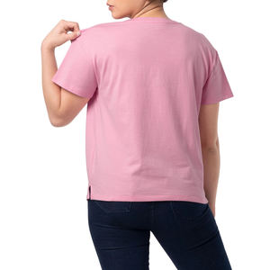 เสื้อยืดโอเวอร์ไซส์ผ้าฝ้ายหนาสำหรับผู้หญิง250 GSM & 300ป้องกันการเกิดขนและเป็นมิตรกับสิ่งแวดล้อมพร้อมกระเป๋าหน้าอก - Product Image 2