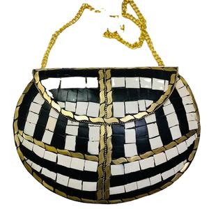 Bolso de noche hecho a mano con mosaico de metal para mujer, bolso de fiesta de boda a la moda con embrague de diseño exclusivo - Product Image 1
