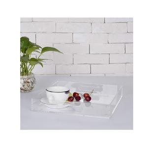 ถาดเสิร์ฟอะคริลิคทรงสี่เหลี่ยมผืนผ้า พร้อมหูจับ สำหรับงานแฮนด์เมด สีธรรมชาติ บรรจุภัณฑ์แบบกำหนดเอง - Product Image 1