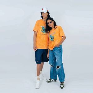 Camiseta High Street Orange Rap Wash para hombre-Estilo Dark West Coast, camiseta de manga corta Y2K Hip-Hop - Product Image 5