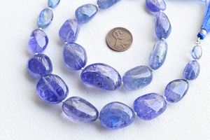 Collar de Tanzanita Natural con Cuentas Pulimentadas, Piedras Azul Violeta, Calidad Excelente AA, Joyería Curativa para Uso Diario - Product Image 4