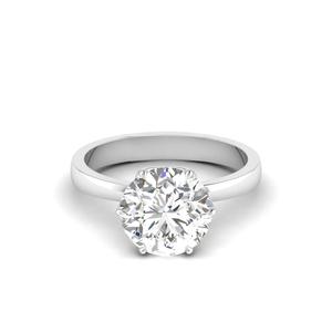 Anillo Solitario con Diamante Redondo Corte Portugués de 3.00 Ct, Color F, Claridad VS, Diamante Cultivado en Laboratorio en Oro de 14K, Regalo de Aniversario de Bodas - Product Image 2