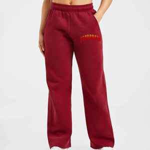 Hot Selling 100% Cotton Fleece 300 GSM Custom Embroidered Logo Baggy Wide Leg Sweatpants Lightweight Gym Wear for Winter - Product Image 3