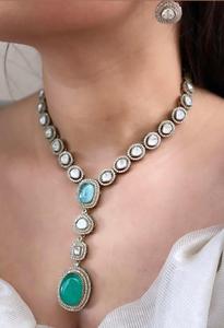 ชุดสร้อยคอเพชรโมอิสพรีเมี่ยม, ชุดสร้อยคอเพชรโมอิสซานไนท์แบบหรู - Product Image 5