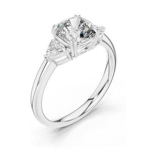 2.09 CT <b>Cushion</b> & Trillion Cut Lab Diamond <b>Ring</b> VVSVS EF CVD 18K, 14K, 10K Gold & 925 Silver Rose, Yellow, White Gold - Product Image 5