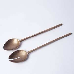 Ensemble de serveurs à salade en acier inoxydable doré de designer pour hôtels et restaurants, ustensiles de service en métal décoratifs pour la mise en place de la table - Product Image 4