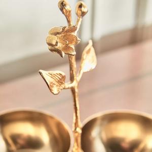 Cuenco de fruta seca de latón con 3 compartimentos, vajilla de cocina redonda de lujo, cuenco decorativo para dulces, novedad - Product Image 2