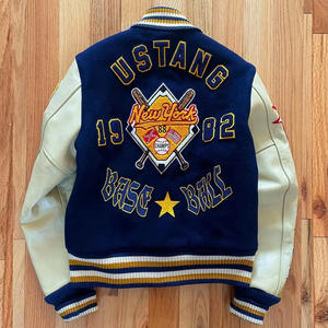 Venta al por mayor de chaquetas universitarias de hombre con logotipo personalizado a precio barato Bomber Letterman College chaquetas universitarias de béisbol de talla grande para hombres - Product Image 3