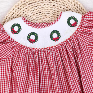 Robe en lin doux smocké faite à la main pour bébé filles Style décontracté pour le premier anniversaire de l'enfant en bas âge OEM Made in Vietnam - Product Image 6