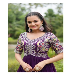 ชุดทำงานผ้า zari หรูหราดีไซน์บูติกอินเดียชุดใส่ทำงานปักลายสำหรับงานแต่งงานงานหมั้น - Product Image 5