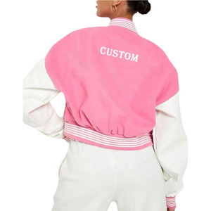 Chaqueta universitaria personalizada para hombres y mujeres primavera con cremallera gimnasio Vintage béisbol Patchwork pista al aire libre activo invierno impermeable - Product Image 2