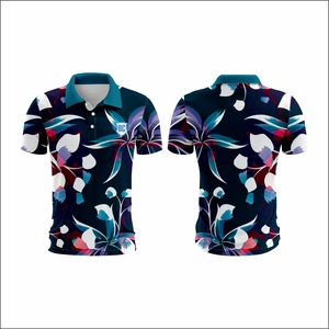 Camisetas de golf para hombre vintage con estampado floral transpirable más vendidas, Polo de uniforme deportivo de secado rápido de alta calidad - Product Image 4