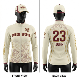 Veste d'entraînement de lacrosse pour homme en poly-spandex 280 GSM de haute qualité, beige avec empiècements contrastants verts, tissu respirant, personnalisable - Product Image 5