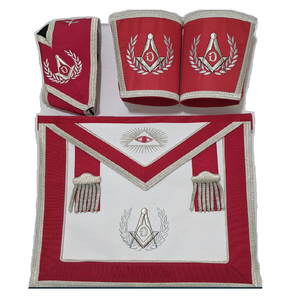 Logotipo de grado masónico Blue Lodge Master Mason Delantal Collar Guanteletes Juego de puños Regalia Regalos Artesanía de metal - Product Image 4