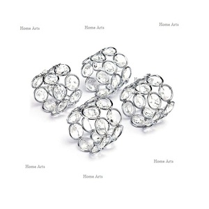 Dernier design de rond rond de serviette de meilleure qualité cristal et métal anneau de papier de soie pour fournisseur en gros - Product Image 5