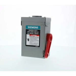 Interruptor de Desconexión Sin Fusible Siemens de 30A, 2 Polos, 240V, GNF221RA - Product Image 1