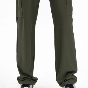 Pantalon de survêtement Cargo personnalisable pour hommes de haute qualité olive coupe ample taille moyenne motif droit léger plat direct décontracté - Product Image 3