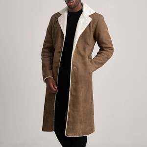 เสื้อโค้ทหนังแกะสีน้ำตาลแบบดิสเทรสสำหรับผู้ชายยี่ห้อ Kolby - Product Image 1
