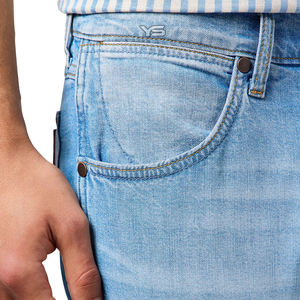 <b>High</b>-<b>Waist</b> Demin Short Breathable Denim Streetwear <b>with</b> Button Decoration Casual Style for Summer - Product Image 5