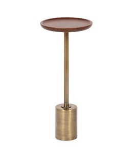 Table de boisson ronde en bois et en métal de vente chaude pour une utilisation comme support de piédestal de plante ou tables de boisson d'or d'accent de salon - Product Image 1