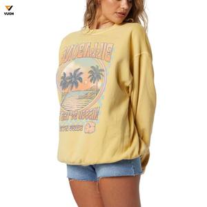 New Arrival Bulk Oversize Custom Logo Digital Printing Cotton Solid <b>Sweatshirts</b> Women Thick Round <b>Neck</b> Long Sleeve <b>Sweatshirts</b> - Product Image 5