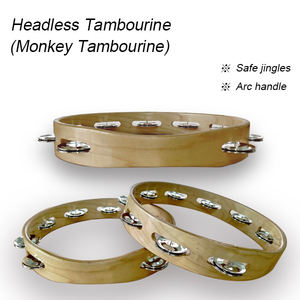 Tambourin sans tête Alipa ATM-10 léger à double couche en bois de hêtre, grelots lumineux pour enfants, design portable, entraînement rythmique - Product Image 4