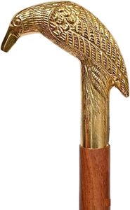 Canne de marche vintage corbeau doré manche en laiton manche noir bâton en bois laiton massif fait à la main Style cadeau bois Antique - Product Image 3