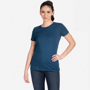 Camiseta de Algodón para Mujer, Camiseta de Manga Corta con Cuello Redondo - Product Image 1