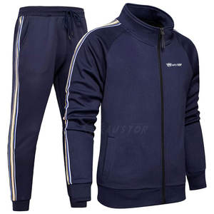 Chándal de algodón y poliéster transpirable para hombre con cuello levantado, colección de invierno, logotipo frontal transpirable - Product Image 2