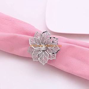 Servilleteros de lujo de Metal con forma de flor pulida con espejo de plata, servilleteros decorativos de primera calidad para uso en la Mesa - Product Image 1