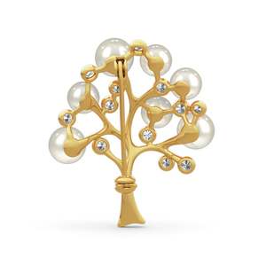Broche Jeulia Arbre de Vie en perle de culture en argent sterling plaqué - Product Image 2