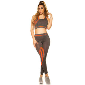 Conjunto de Sujetador deportivo de entrenamiento para mujer de diseño personalizado 2024, ropa de Yoga de patrón sólido con cuello levantado, Top, pantalones cortos, mallas deportivas de longitud - Product Image 5