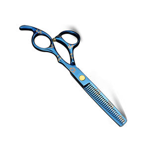 Tijeras de adelgazamiento para corte de cabello de Color azul brillante, diseño personalizado, tijeras elegantes para el cabello ligeras con reposapiés fijo - Product Image 4
