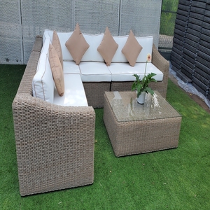 Meubles de jardin d'extérieur-Balcon de luxe Ensemble de canapés de meubles de jardin en osier Meubles d'extérieur DL Canapé de jardin en rotin - Product Image 4