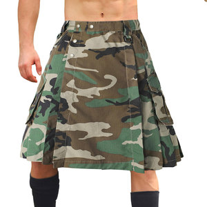 2025 camouflage impression hommes coton Kilts vêtements de rue hommes coton Kilts nouveau Design hommes coton Kilts - Product Image 1