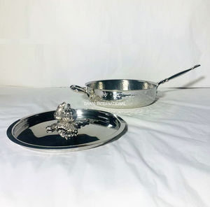Premium Quality Stainless Steel Hammered Cookware <b>Set</b> Luxury Kitchen Use Frying <b>Pan</b> with Pumpkin Lid for Hotels <b>and</b> Restaurants - Product Image 1
