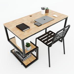 UBAN Minimalist Design FD68032 Bookshelf <b>Computer</b> Table 120x60x75cm Rubber Wood Study <b>Desk</b> for Bedroom Use - Product Image 2