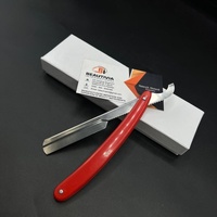 Meilleures ventes de rasoirs pliants à lame argentée avec logo personnalisé, rasoir de barbier en acier inoxydable avec manche en plastique