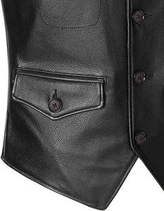 เสื้อกั๊กหนังผู้ชายสไตล์ไบค์เกอร์ สำหรับฤดูหนาว คุณภาพสูง ระบายอากาศได้ดี ทุกขนาด ออกแบบเองได้ พร้อมโลโก้ส่วนตัว ราคาประหยัด ลุคแบบดิสเทรส - Product Image 5