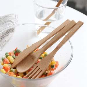 Juego de utensilios desechables de bambú - Plato y cuchara para niños para la alimentación del bebé, ecológico y saludable, artesanía de Vietnam - Product Image 2