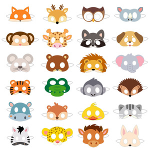 12 Máscaras De Papel Decorativas De Dibujos Animados – Accesorios Para Fiestas Y Cosplay Infantil, Varios Diseños Divertidos