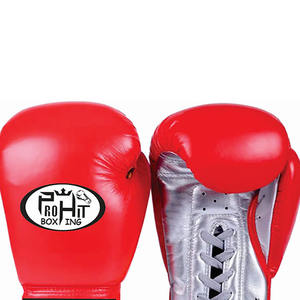 ถุงมือชกมวยสำหรับมืออาชีพของผู้ชายถุงมือหนังแท้ - Product Image 3