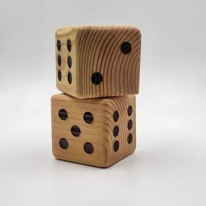 Número tallado hecho a mano grandes dados de madera rústica para juegos de césped dados de patio al aire libre juego de madera Natural troquel - Product Image 5