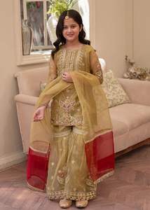 High quality Kids ( Girls ) readymade Fancy <b>Dress</b> Export quality readymade Organza <b>Dress</b> Breathable Kids pakistani <b>Dress</b> - Product Image 5